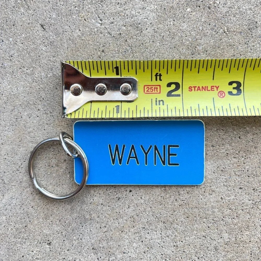 Engraved Name Plate Wayne Keychain
